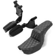 Set: Footpegs Passenger fits for Harley Davidson Sportster 14-19 with support + 2-Up Seat SP4B