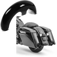 Set: Front-Fender 21" Inch + Stretched saddlebags fits for Harley Davidson Touring Models 14-24
