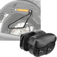 Set: Saddlebag Support Brackets + Throw-Over saddlebags for cruiser and retro VH4