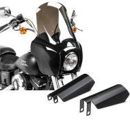 Set: Fairing fits for Harley Davidson Dyna Low Rider / Street Bob MG5 with windshield-light smoke + Hand guards