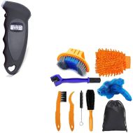 Set: Tyre pressure gauge + cleaning brushes / Cleaning tool 8 pieces