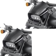 2x Headlight Fly Screen Front Mask fits for Harley Davidson Softail Fat Bob 18-19 Wind Shield Craftride black Set Discount