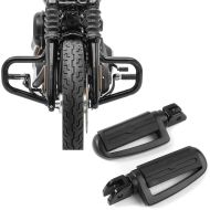 Set: Engine Guard Mustache fits for Harley Davidson Softail Street Bob / Standard 18-24 Craftride black + Rider footpegs fits for Harley Davidson Softail 18-24 Craftride ST4 black