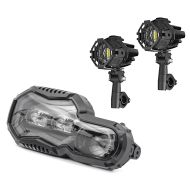 LED auxiliary headlight set + LED headlights compatible with BMW F 800 GS 08-17 QL6