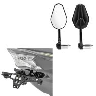 License plate holder compatible with KTM 390 Duke / 125 Duke + handlebar end mirror