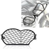 Headlight grille + crash bar set compatible with BMW R 1200 GS 08-12 upper and lower part