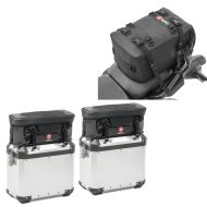 Set 2x Pannier Lid Bag aluminum case + rear bag 20 liters