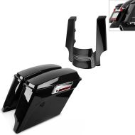 Set: Saddlebags compatible with Harley Davidson Touring 94-13 Craftride Stretched 35Ltr in black + Rear Fender Extension Filler compatible with Harley Davidson Touring 09-13 KV1 Craftride black