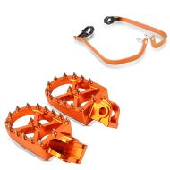 Footrests + handguards compatible with KTM 690 SMC / R orange