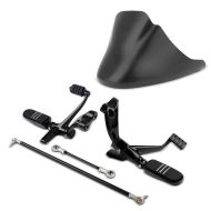 Set: Belly pan fits for Harley Davidson Sportster 04-20 Craftride CP4 black matt + Motorbike Forward controls fits for Harley Davidson Sportster 04-13 Craftride in black