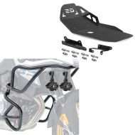 Set of crash bars upper and lower part + headlights compatible with BMW F 850 GS / F 750 GS 18-20 + Skid Plate