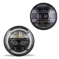Set: LED Headlight Craftride F7 7" compatible with Harley Davidson + Main Headlight compatible with Harley Davidson Craftride F10 LED Headlight 7" Inch