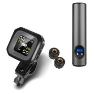 Mini Compressor Electric Air Pump + Tire Pressure Monitoring System Temperature Gauge Tire Pressure Gauge