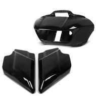 ,Set: Side Fairing Set compatible with Harley Davidson Road Glide Custom 10-13 Craftride black + Front Fairing Inner and Outer compatible with Harley Davidson Road Glide,, Special,, Ultra 15-23 black Craftride,