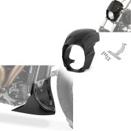 Set: Headlight Fairing compatible with Harley Davidson Breakout / 114 18-24 Fly screen Craftride RM2 black + Belly pan for Cruiser Front Chin Spoiler Craftride CP9 black CB5922