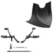 Set: Belly pan fits for Harley Davidson Sportster 1200 Roadster 17-20 Front Chin Spoiler Craftride CP6 black matt + Forward Controls fits for Harley Davidson Sportster 1200 Iron 18-20 Craftride black