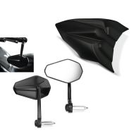 Handlebar end mirror + passenger cover compatible with Kawasaki Ninja 650 / Z 650 17-19 hump cover matt