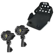 LED auxiliary headlight set + Skid Plate compatible with BMW F 650 GS 08-12 aluminum front spoiler