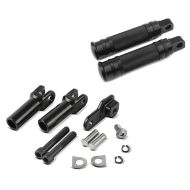Set: Footpegs Driver-Passenger compatible with Harley Davidson Craftride FP28 black + Passenger footpegs support compatible with harley davidson Softail Slim 12-17 Craftride black