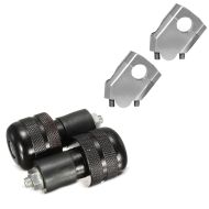 Handlebar risers compatible with Honda CBF 1000 / 1000/ F 1.57 inch silver + handlebar ends / handlebar weights LE6
