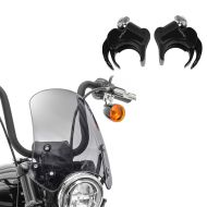 Set: Windscreen motorcycle Craftride DP2043 + Windshield Clamps 1.93 inch compatible with Harley Davidson 05-24 Windscreens black Craftride