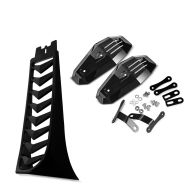 Set: Belly pan compatible with Harley Davidson Heritage Softail Classic 114 18-24 chin spoiler Craftride CV6 black matt + Handguards for Cruiser ClassicTourtecs HP8 Handlebar Guards black CB9512