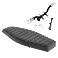 Flat bench seat VS1 Craftride compatible with Simson S51 / S50 / S70 + footrest holder + folding footrests and side stand
