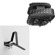 Set: Throw-Over saddlebags for cruiser and retro VH6 blk Craftride with Motorcycle Wardrobe WH2 blk