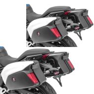 Set 2x Motorcycle panniers + rack side cases Bagtecs PX74 Universal white