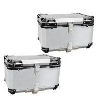 Set 2x Motorbike Alu Top Case Bagtecs XB85 Aluminium Universal 85 litres silver