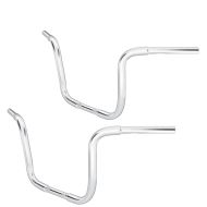 Set 2x Handlebar Ape Hanger Fat Custom 1-1/4" Height 14" fits for Harley Davidson by Craftride Chrome
