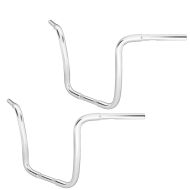 Set 2x Handlebar Ape Hanger Fat Custom 1-1/4" Height 16" fits for Harley Davidson by Craftride Chrome
