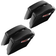 Set 2x Motorcycle saddlebags Craftride Streched SC2 side cases fits for Harley Davidson Touring 14-24 black