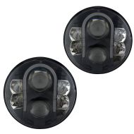 Set 2x LED Headlight 7" Inch fits for Harley Davidson with ECE Headlamp Projector Craftride TH3 black