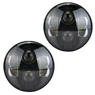 Set 2x LED Headlight 7" Inch fits for Harley Davidson with ECE Headlamp Projector Craftride TH4 black