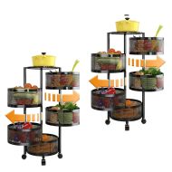 Set 2x Kitchen trolley on wheels 5 levels Divit serving trolley storage shelf 360° rotatable RE21 black