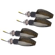 Set of 2 LED turn signals motorbike Lumitecs RP12 indicators ECE 2 pieces tinted bk