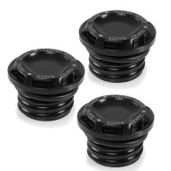 Set of 3 Motorbike Fuel Cap Craftride CNC1 fits for Harley Davidson models since 1992 in black