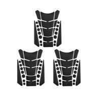Set of 3 Tank Pad set motorcycle / Tank protection Sticker TF2 universal black