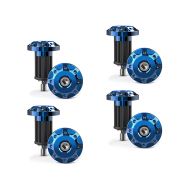Set of 4 Handle bar end / motorcycle slider cap Tourtecs LE1 for universal handlebars blue