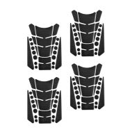 Set of 4 Tank Pad set motorcycle / Tank protection Sticker TF2 universal black