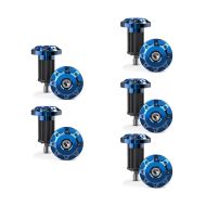 Set of 5 Handle bar end / motorcycle slider cap Tourtecs LE1 for universal handlebars blue