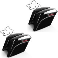 2x Hard saddlebags Stretched LB fits for Harley Davidson Touring 97-08 with support brackets black Craftride