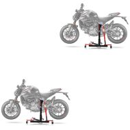 2x Central Stand compatible with Ducati Monster 937 21-24 red Paddock Stand ConStands Power-Evo