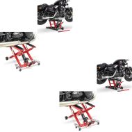 2x Set: Scissor Lift Midlift XL Hydraulic Jack kg in red + Scissor Lift Midlift L Hydraulic Jack for Cruiser and Chopper CB38935
