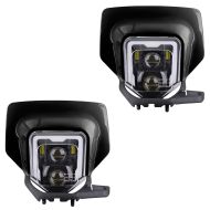 2x LED Headlight with fairing compatible with Husqvarna TE 300 / 250 / 300 Xdure GP1 black
