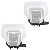 2x LED Headlight + Mask for Enduro Head Lamp Fairing E-Mark Xdure GP1 DRL Universal white