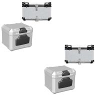 2x Back pad Alu Topcase + Alu Topcase XB65 aluminum 65 liters silver