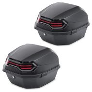 Set 2x Motorcycle Top Box Bagtecs BT11 45 Litres Top Case Universal rear