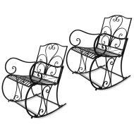 2x rocking chairs for the garden Divit BK2214 iron retro rocking chair